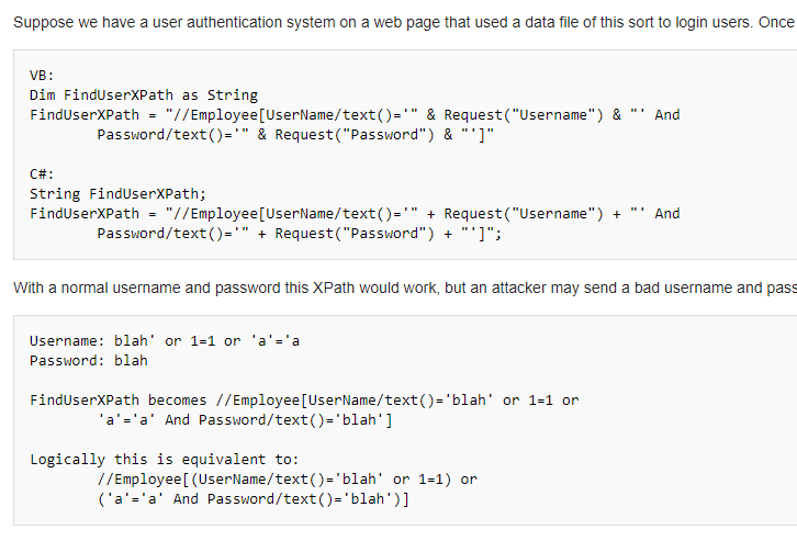 XPath Injection